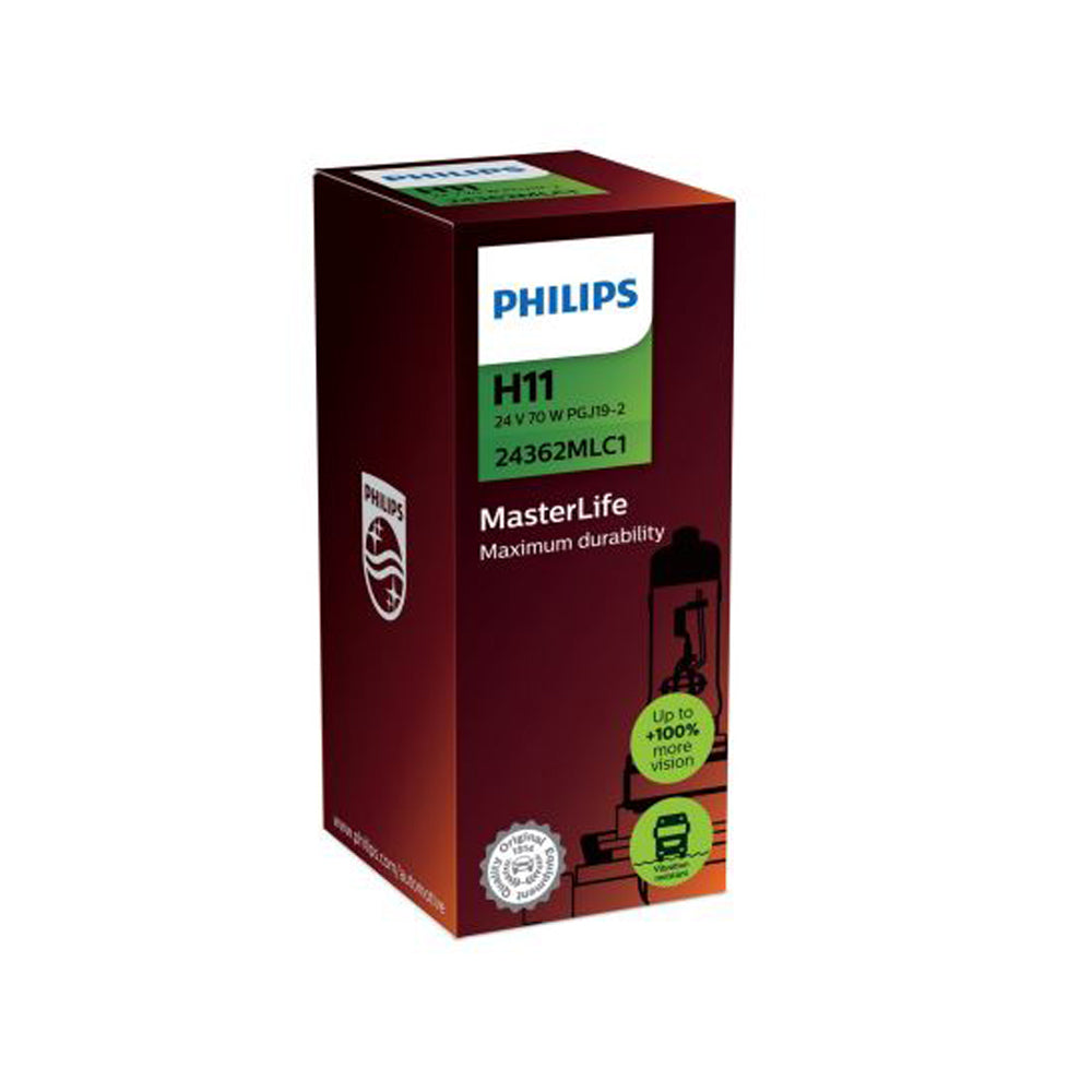 New Philips Globe H11 Ml 24V 70W Single Blister Pack (24362Mlc1)