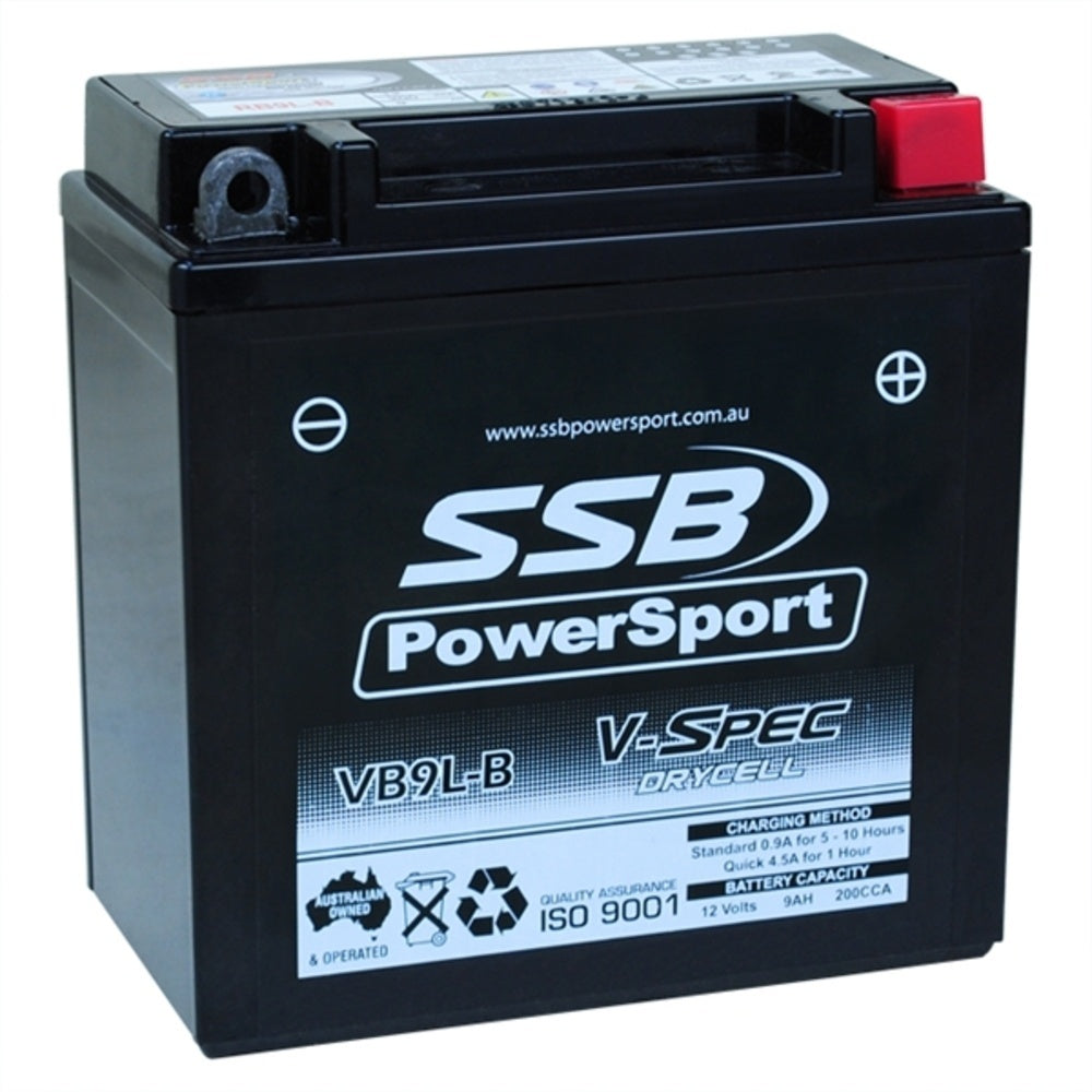 New SSB 12 Volt V-Spec High Perform AGM Battery 4-VB9L-B
