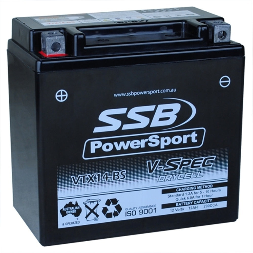 SSB 12 Volt V-Spec High Perform AGM Battery For KYMCO XCITING 500 4-VTX14-BS | Australian Moto Spares