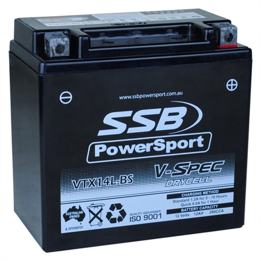 New SSB 12 Volt V-Spec High Perform AGM Battery 4-VTX14L-BS