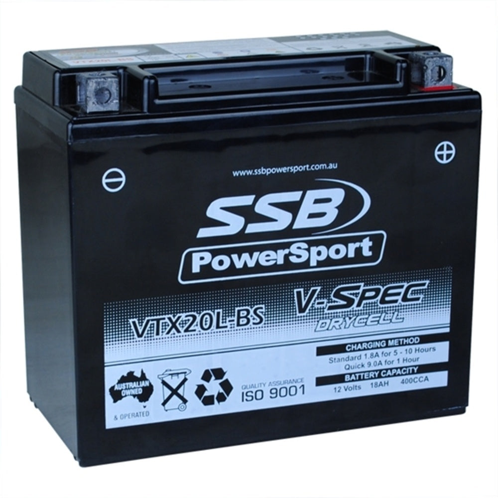 New SSB 12 Volt V-Spec High Perform AGM Battery 4-VTX20L-BS