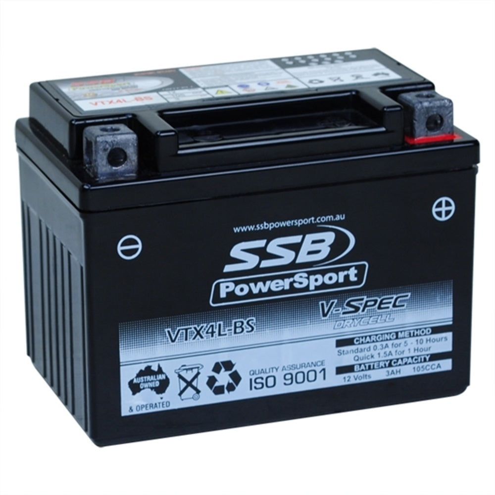 New SSB 12 Volt V-Spec High Perform AGM Battery For ADLY JIVE 4-VTX4L-BS