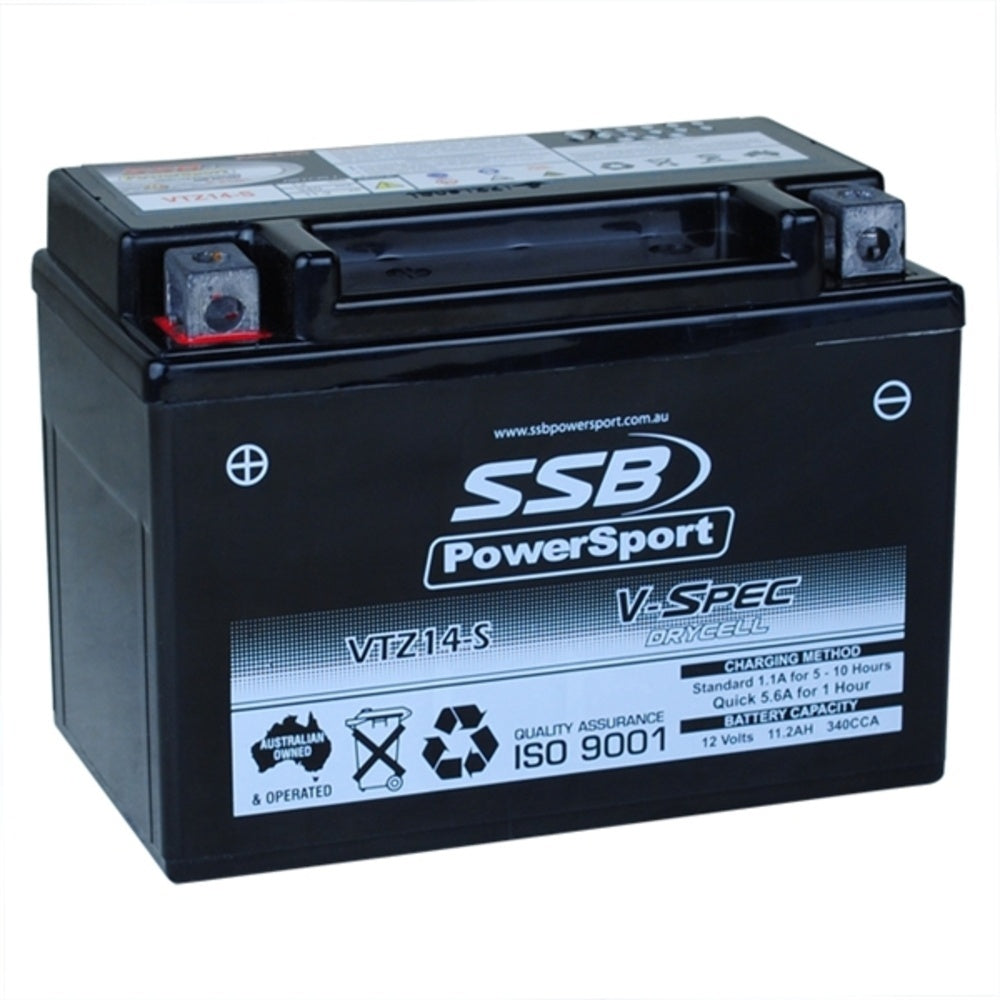 New SSB 12 Volt V-Spec High Perform AGM Battery For KYMCO AK 550 4-VTZ14-S
