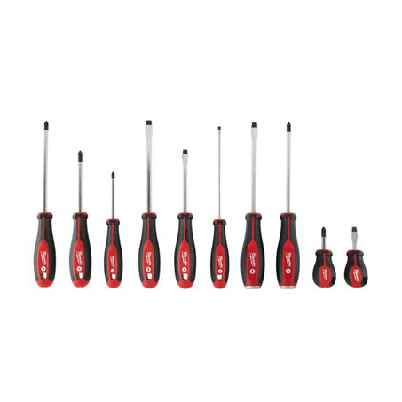 New Milwaukee 10 Piece Comfortable Tri-Lobe Handle Screwdriver Kit 48222714