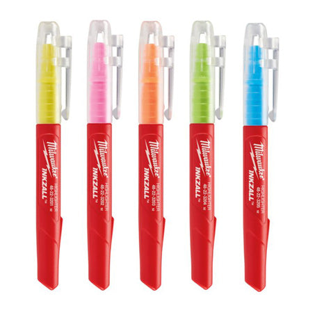 New Milwaukee Inkzall Coloured Highlighters (5 Pk) - 48223206