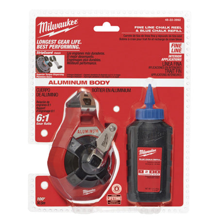 New Milwaukee 30M Fine Line Chalk Reel Kit W/ Blue Chalk - 48223992