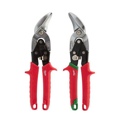 New Milwaukee 2 Pc Offset Aviation Ergonomic grip Snip Cutter Set 48224523