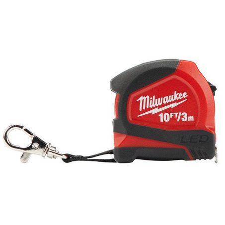 New Milwaukee 3M/ 10Ft Keychain Hand Tool Tape With Led 48226601H