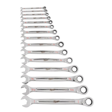 New Milwaukee 15Pc Ratcheting Combination Wrench Set – Sae - 48229416