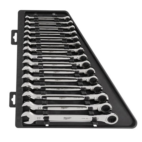 New Milwaukee 15Pc Ratcheting Combination Wrench Set – Metric - 48229516