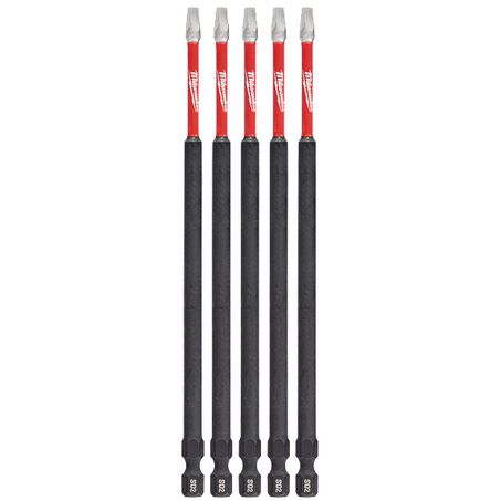 New Milwaukee Shockwave Power Bit Square Recess #2 150Mm (6“) 5Pk - 48324855