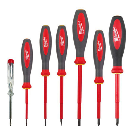 New Milwaukee 7Pc Vde Insulated Screwdriver Set - 4932464068