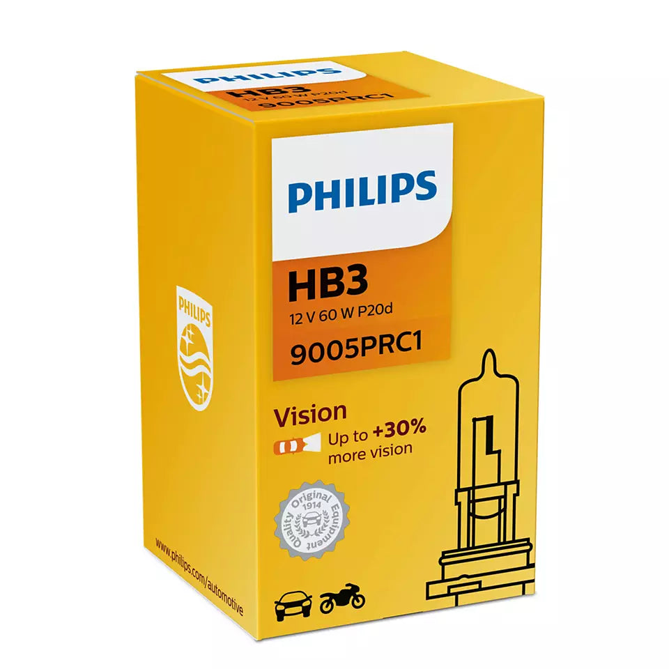 New Philips Globe Hb3 12V 65W P20D Single Box (9005Prc1) | Australian Moto Spares