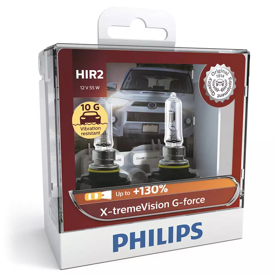 New Philips Globe Hir2 12V 55W Twin Pack X-Treme Vision G-Force (9012Xvgs2) | Australian Moto Spares