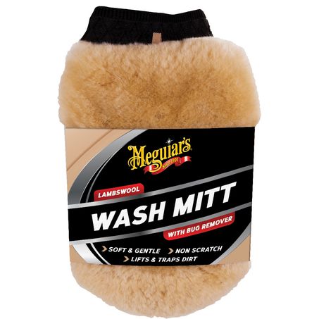 New MEGUIARS Care Care Lambswool Wash Mitt with Bug Remover - AG1015