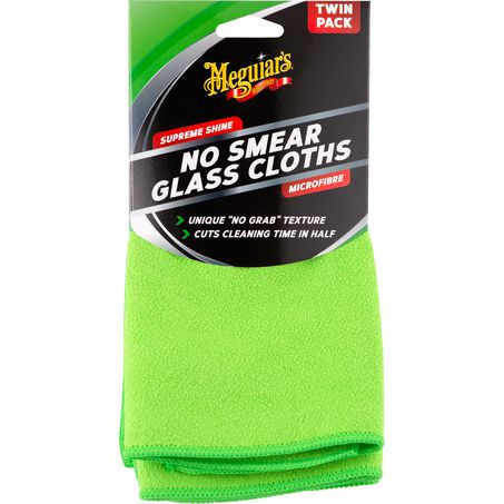 New MEGUIARS Supreme Shine No Smear Glass Cloth Twin Pack - AG3032T