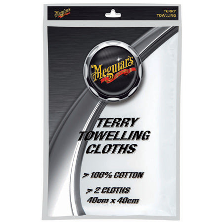 New MEGUIARS Terry Towelling Cloths Twin Pack-Manufactures Defect Warranty EPTOW