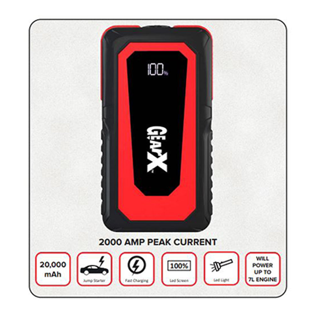 New GEAR-X Portable Jump Starter Capacity 20,000mAh and Quick Charging FC600 | Australian Moto Spares