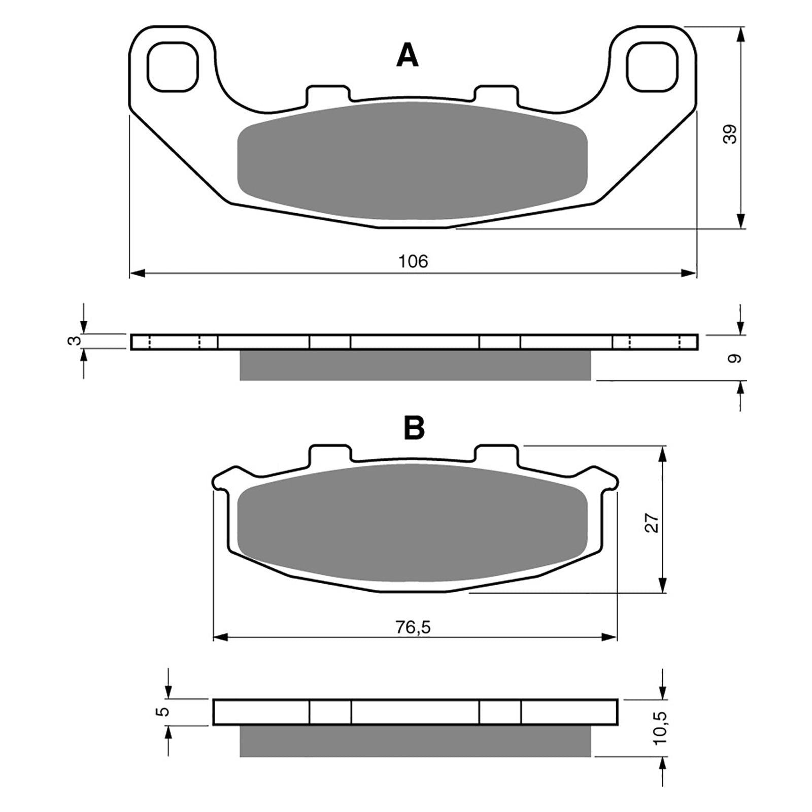 New GOLDFREN Brake Pad - S3 Sintered Sports (PBPH60) #GF044S3