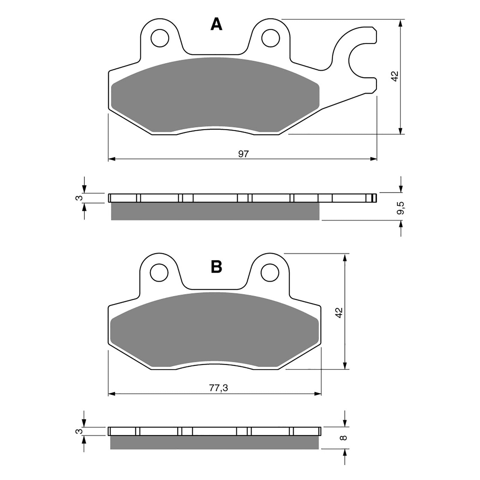 New GOLDFREN Brake Pad - S3 Sintered Sports (PBPH203) #GF088S3