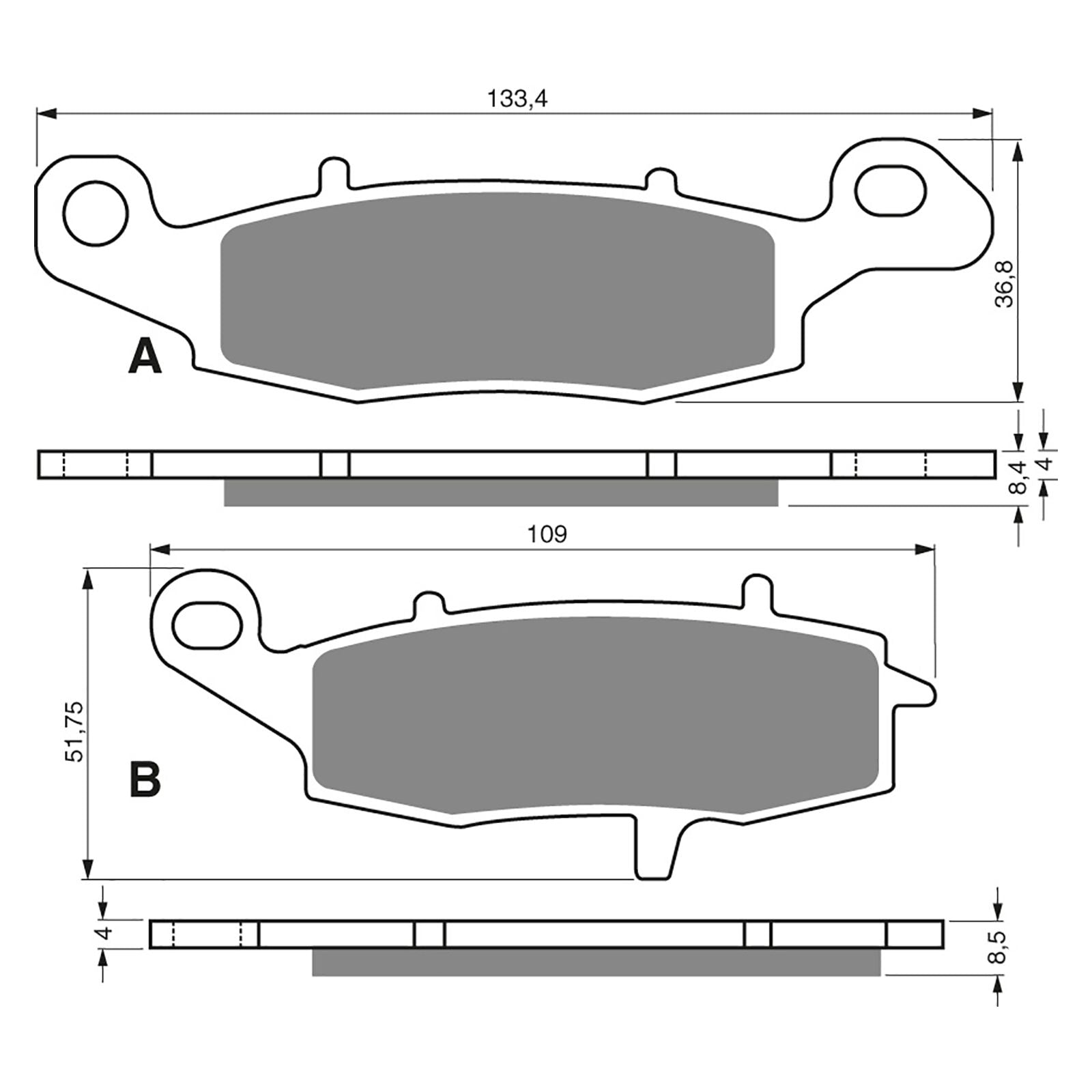 New GOLDFREN Brake Pad - S3 Sintered Sports (PBPH193) #GF104S3