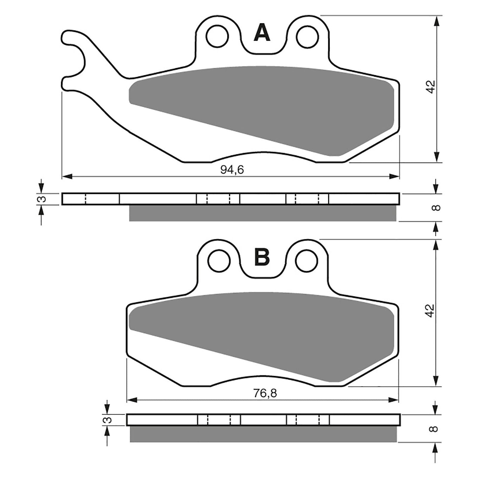 New GOLDFREN Brake Pad - S3 Sintered Sports (PBPH173) #GF122S3