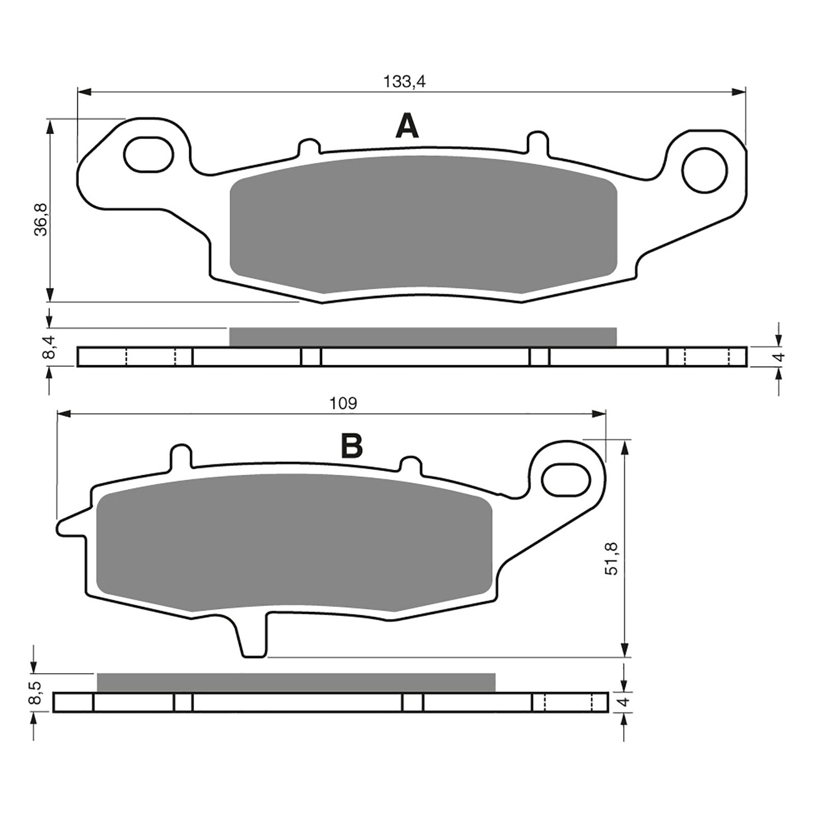 New GOLDFREN Brake Pad - S3 Sintered Sports (PBPH194) #GF124S3