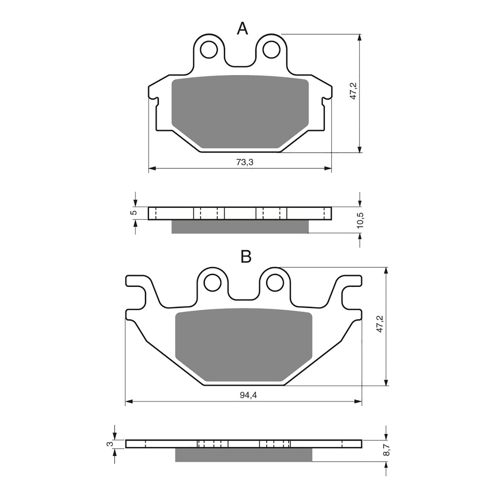 New GOLDFREN Brake Pad - S3 Sintered Sports (Pbp333) #GF230S3