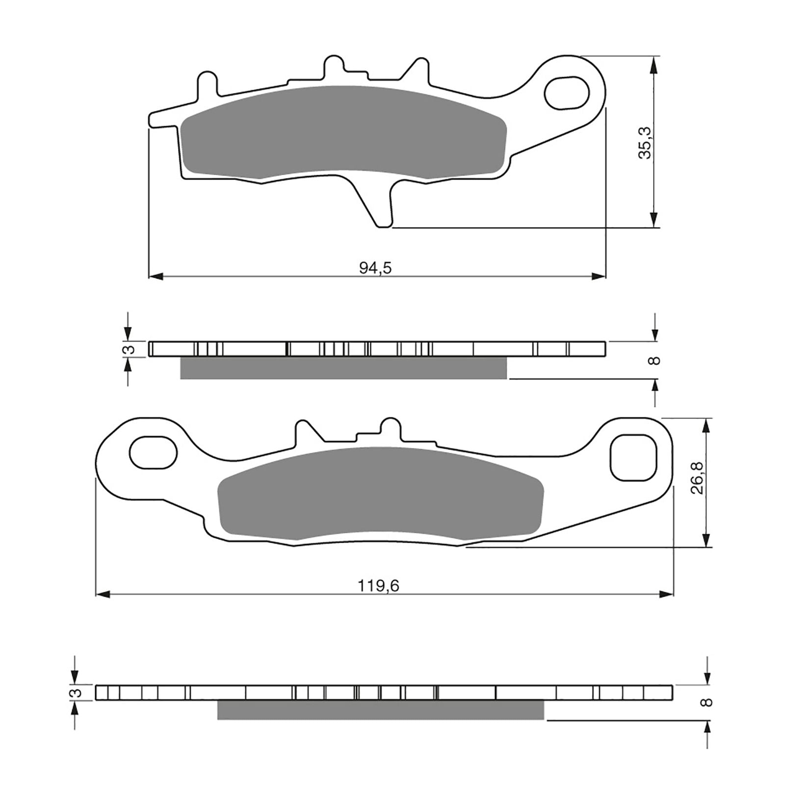 New GOLDFREN Brake Pad - K5 Off-Road Racing (PBPR302) #GF245K5