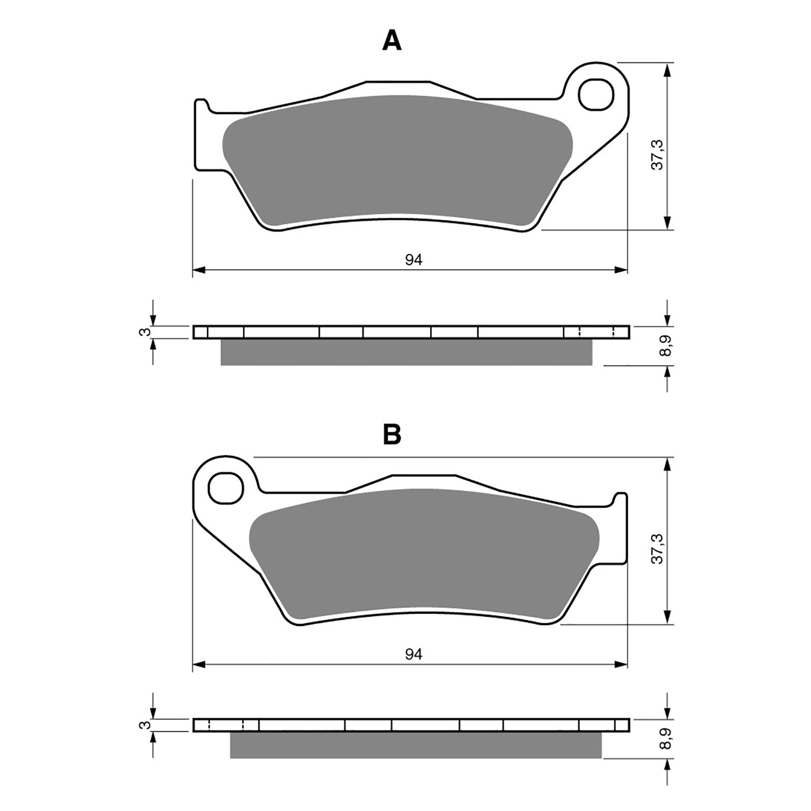 New GOLDFREN Brake Pad - S3 Sintered Sports (Pbp475) #GF349S3