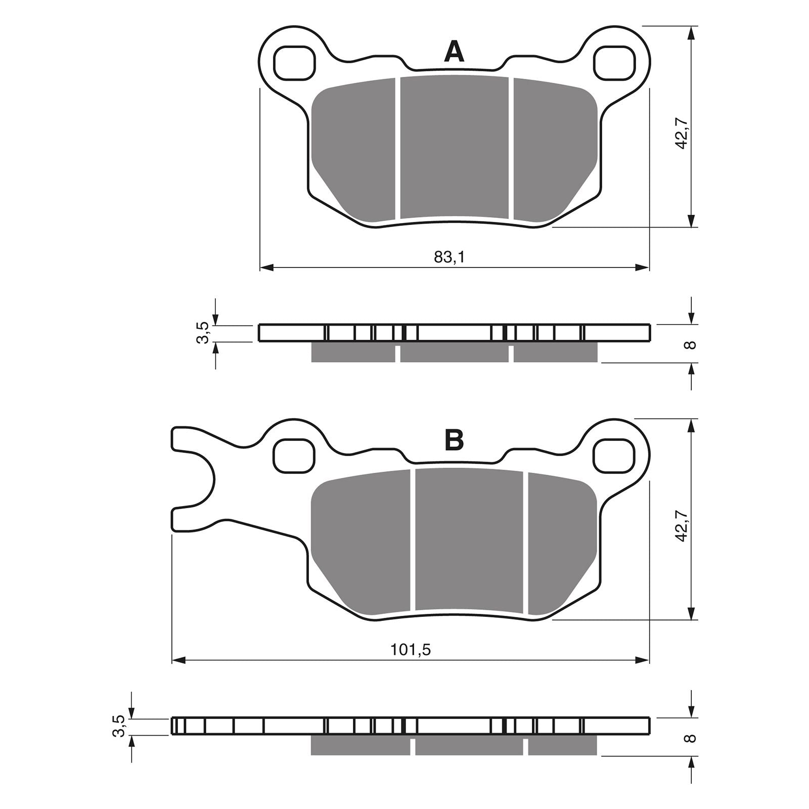 New GOLDFREN Brake Pad - K5 Off-Road Racing (PBPR510) #GF375K5