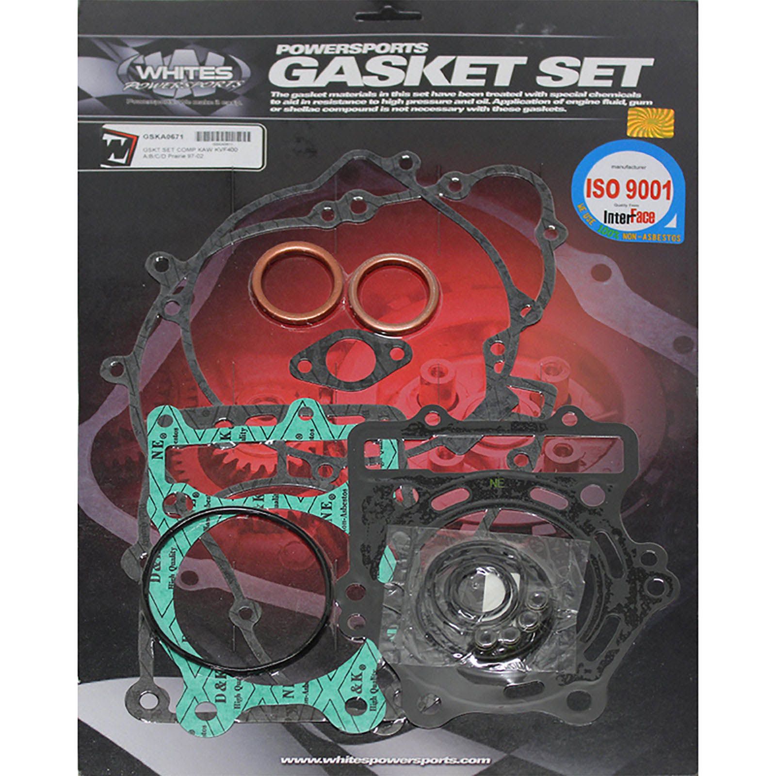 WHITES Engine Complete Gasket Set For Kawasaki KVF400 A/B/C/D Prairie 1997-2002