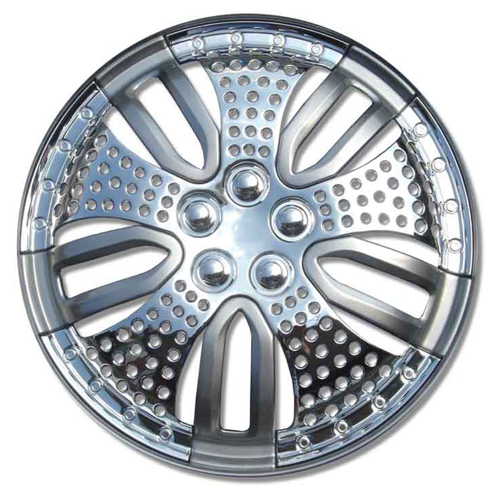 New GEAR-X Chrome & Gunmetal Single BENGAL Wheel Cover 15'' GX972-15-1 | Australian Moto Spares