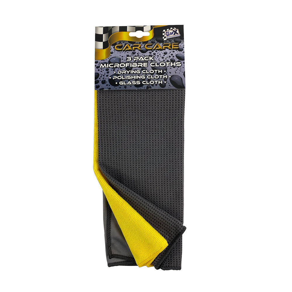 New GEAR-X Microfibre - Drying, Polishing and Glass Cloths 3 Pack Set GXCLOTH3PK | Australian Moto Spares