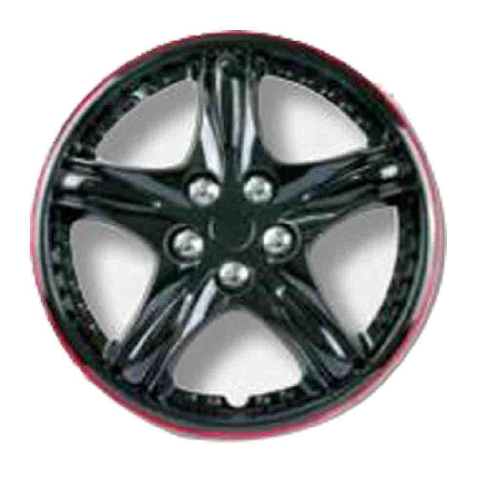 New GEAR-X Ice Black & Red Rim OCELOT Wheel Cover 13'' Set of 4 GXP919IB/R-13 | Australian Moto Spares