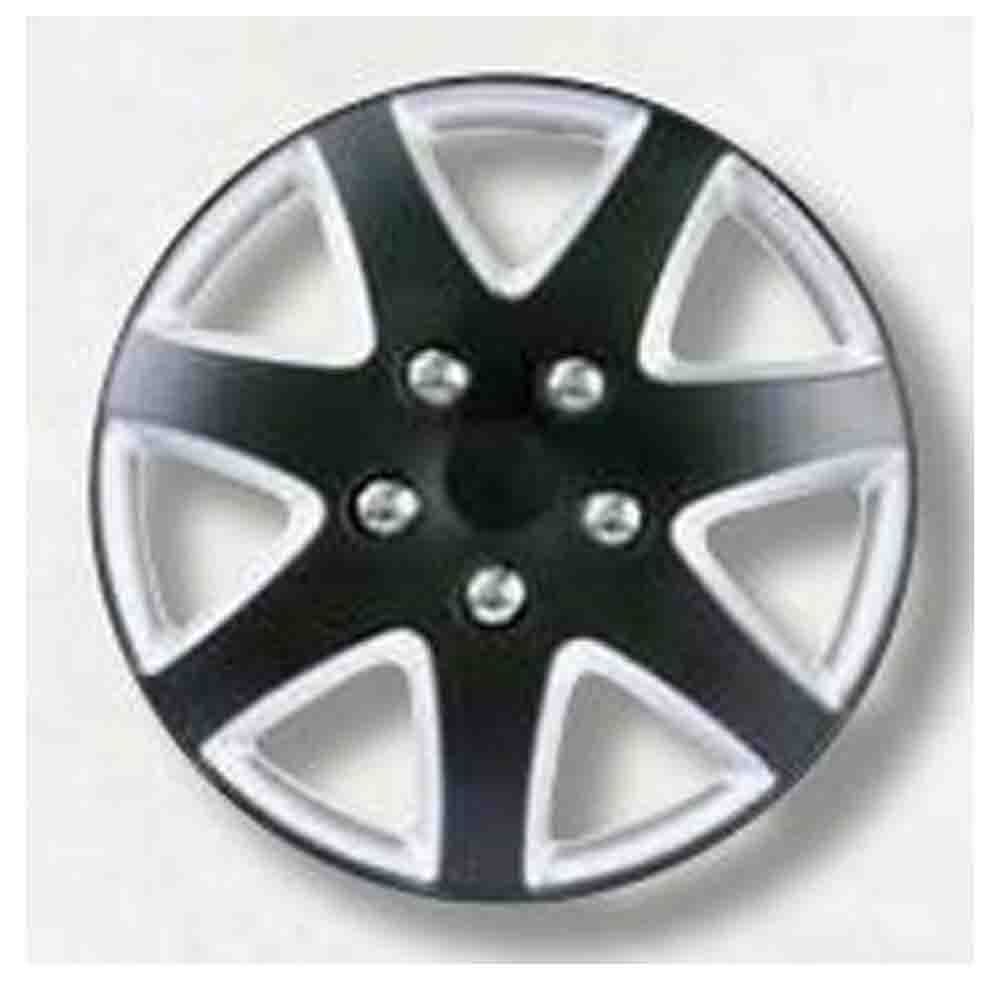 GEAR-X Premium Matt Black/Silver BOIGA Wheel Cover 13'' Set of 4 GXP962MBK/S-13