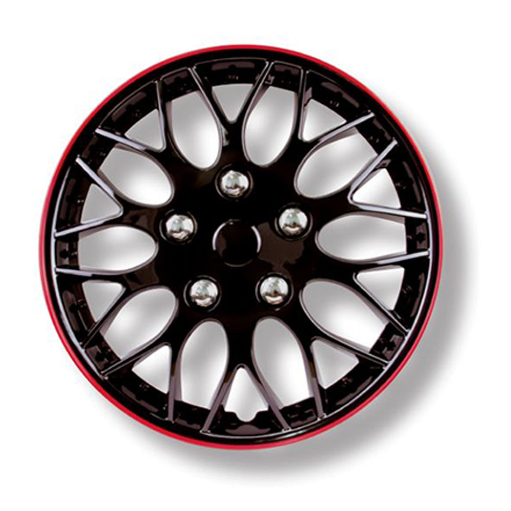 New GEAR-X Ice Black & Red Rim TANTILLA Wheel Cover 16'' Set of 4 GXP970IB/R-16 | Australian Moto Spares