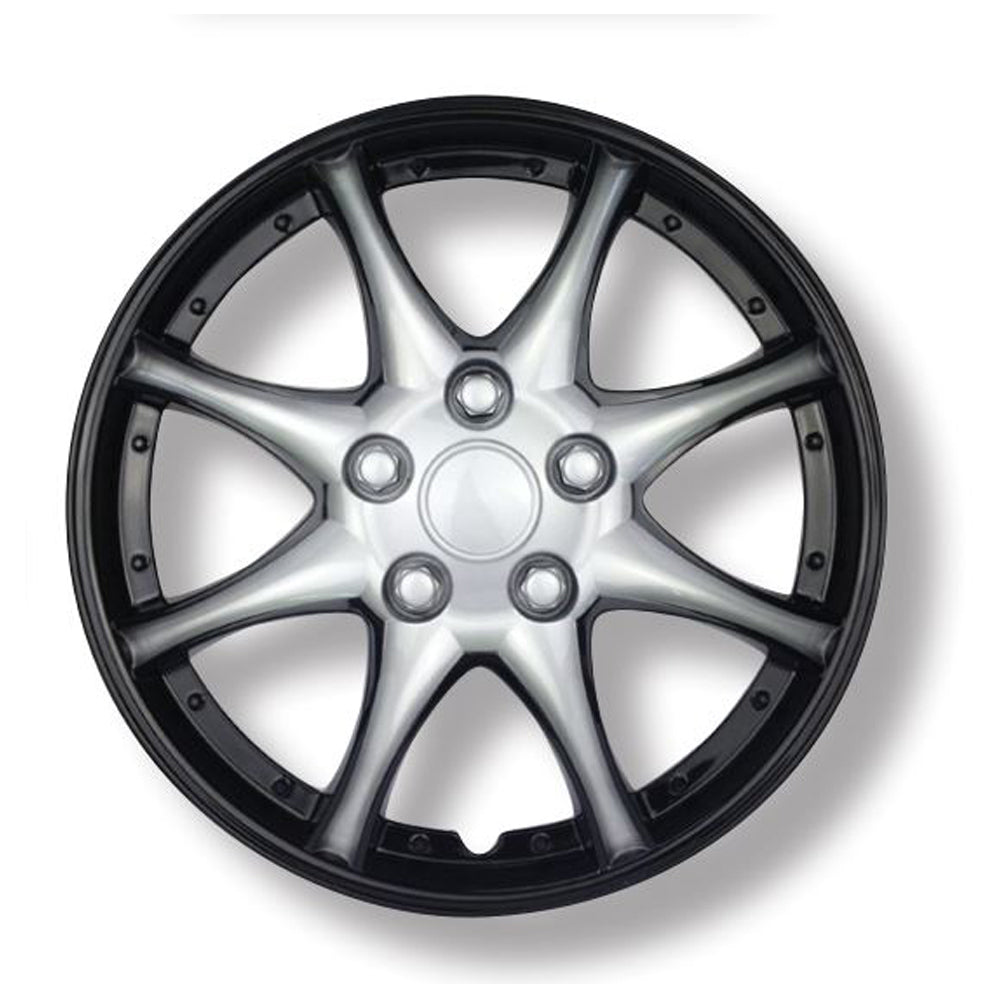 GEAR-X Premium Ice Black/Silver NOTECHIS Wheel Cover 14'' Set of 4 GXP976IB/S-14