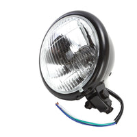 New WHITES Headlight Bates 5 3/4 BTM MNT H4 60/55W - Black #HDHLBATESB | Australian Moto Spares
