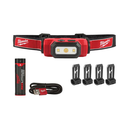 New Milwaukee Usb Rechargeable Hard Hat Headlamp Kit 4v 1y Warranty - L4HL-201