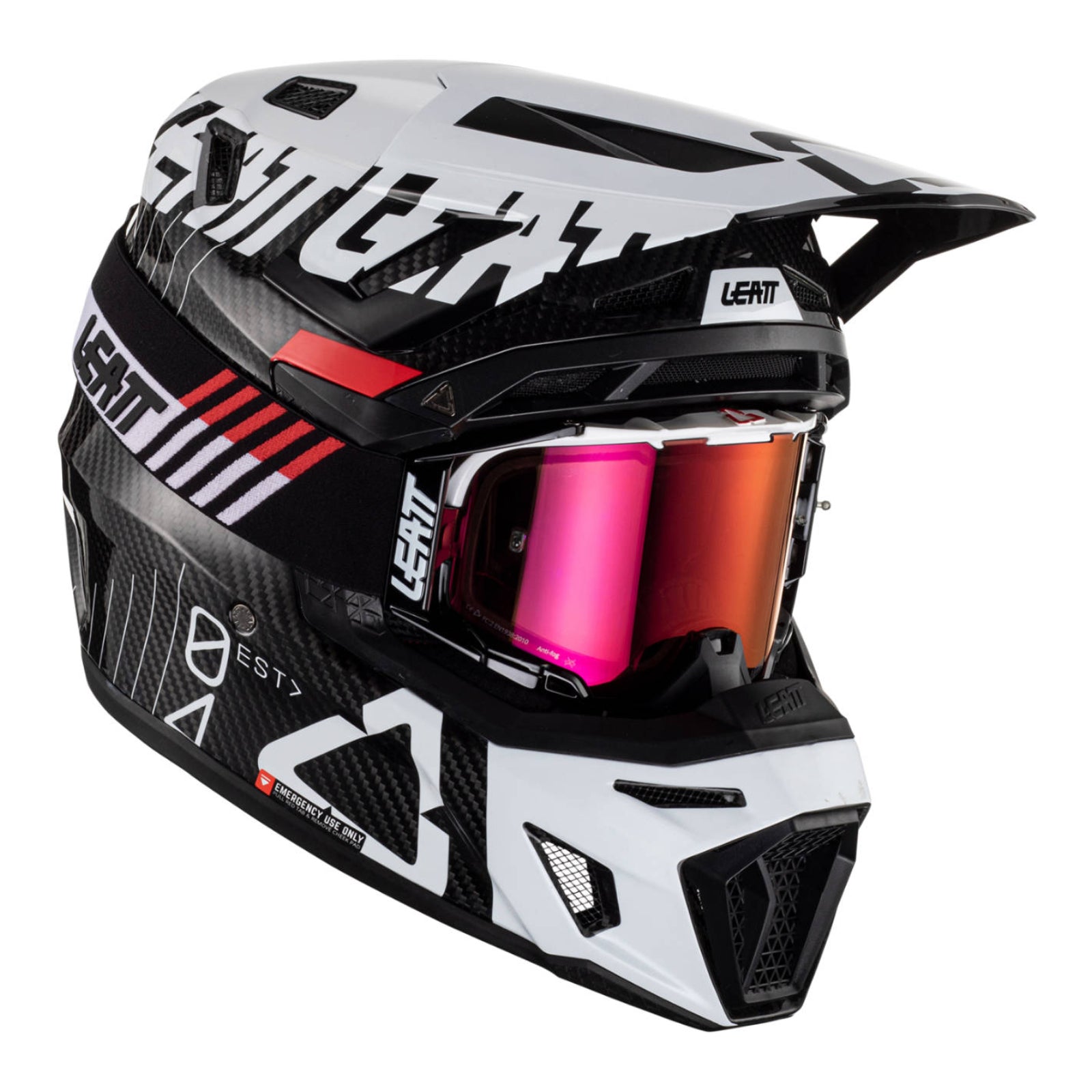 New LEATT 9.5 Helmet Kit - Carbon/ White (S) #LE1023010201 | Australian Moto Spares