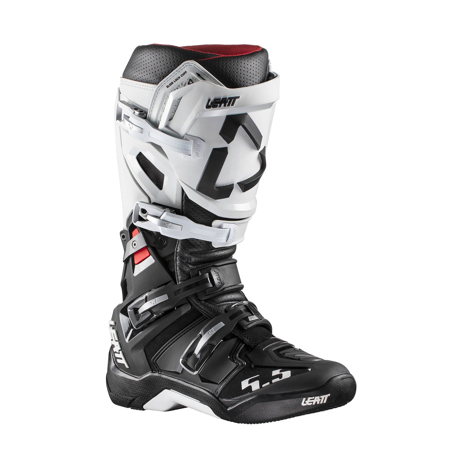 New LEATT 5.5 Flexlock GPX Off Road Boot - White / Black #LE3020002126
