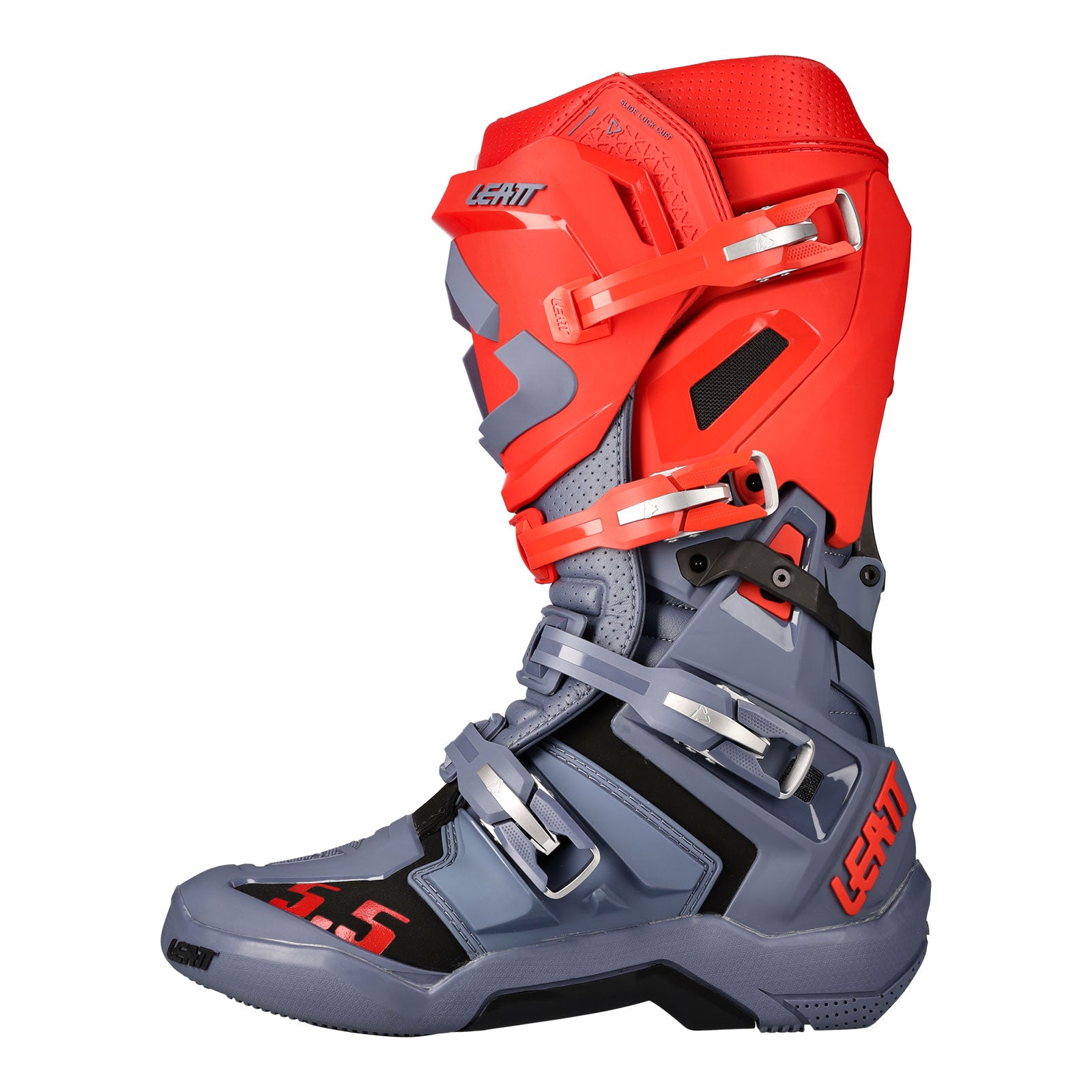 New LEATT 5.5 Flexlock Off Road Boot v. 22 - Graphene / Red #LE3022060111