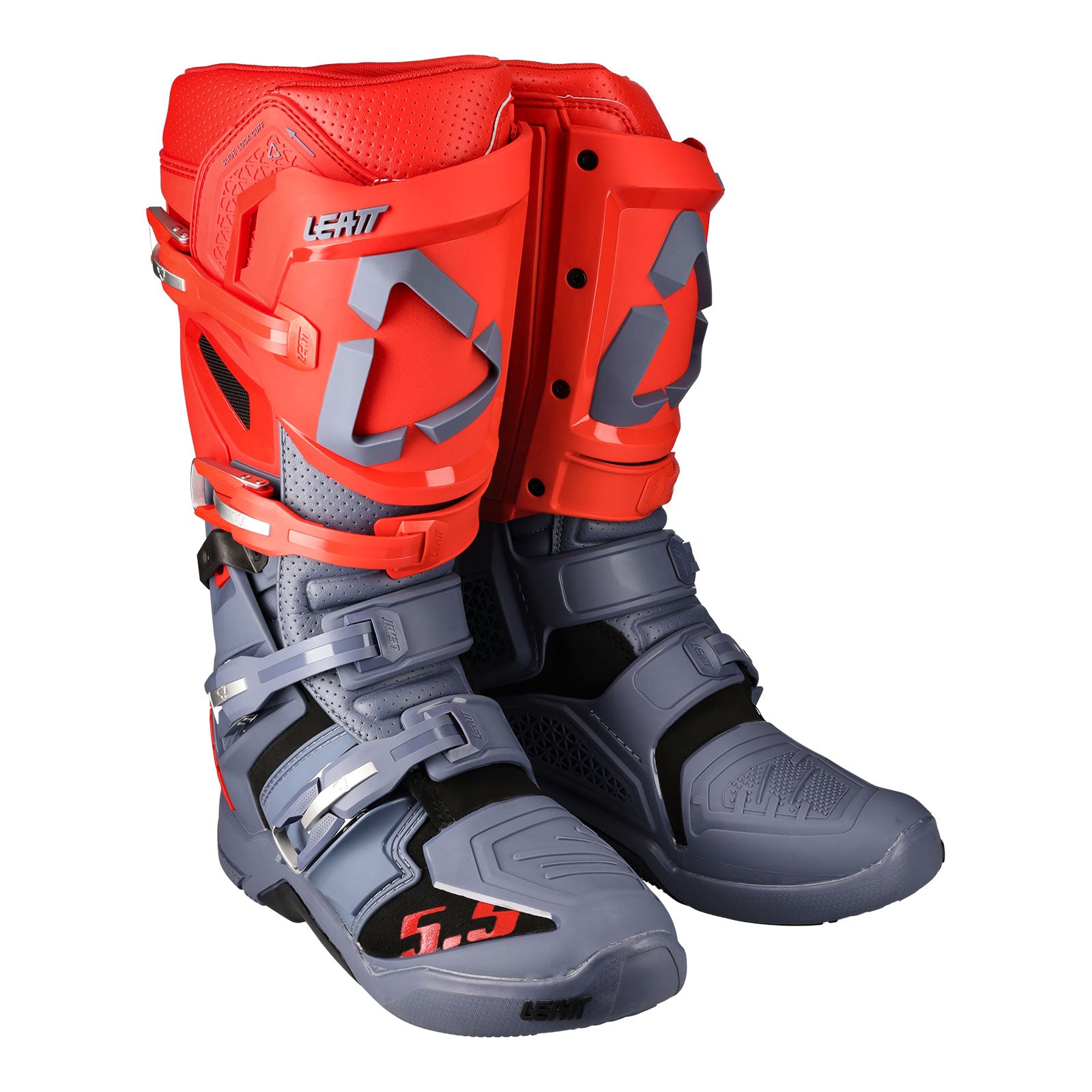 New LEATT 5.5 Flexlock Off Road Boot v. 22 - Graphene / Red #LE3022060113