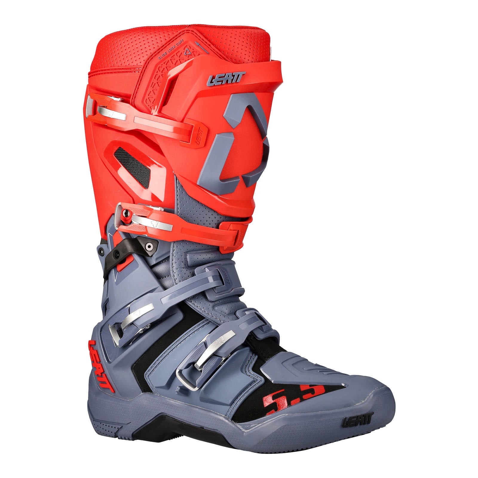 New LEATT 5.5 Flexlock Off Road Boot v. 22 - Graphene / Red #LE3022060116