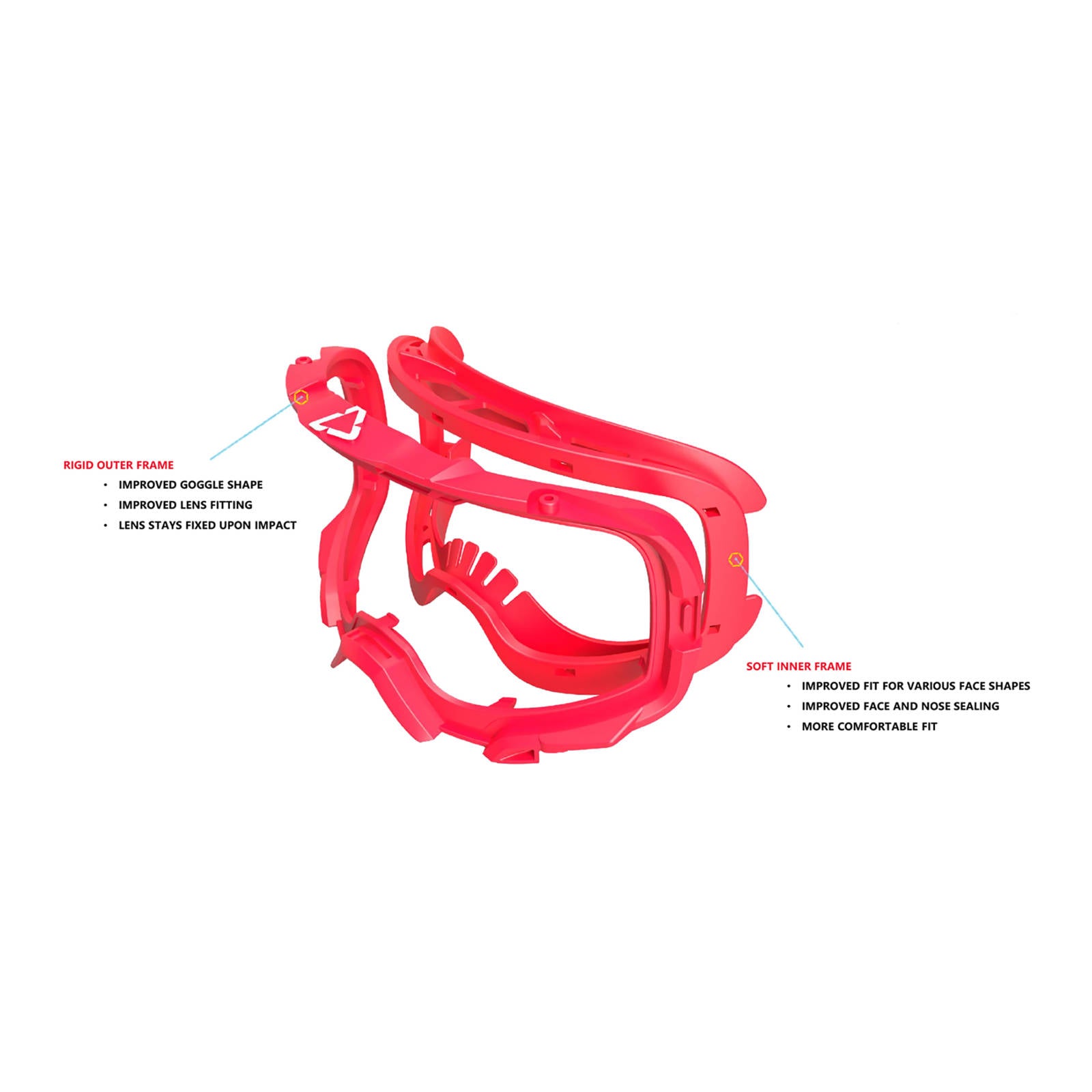 New LEATT Goggle Velocity 6.5 Roll-Off Red/White - Clear Lens LE8019100053