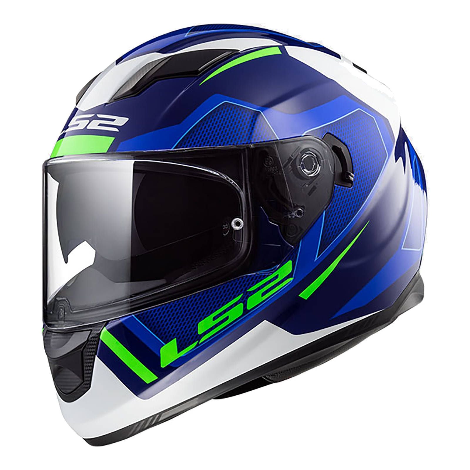 New LS2 FF320 Stream EVO Axis Helmet - White / Blue (XL) #LS2FF320AXWBXL