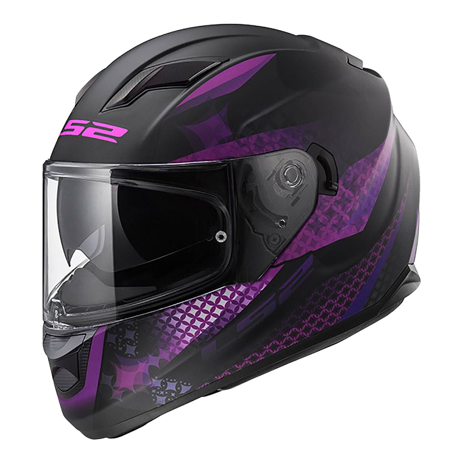 New LS2 FF320 Stream EVO Lux Helmet - Black / Pink / Purple (M) #LS2FF320LUM