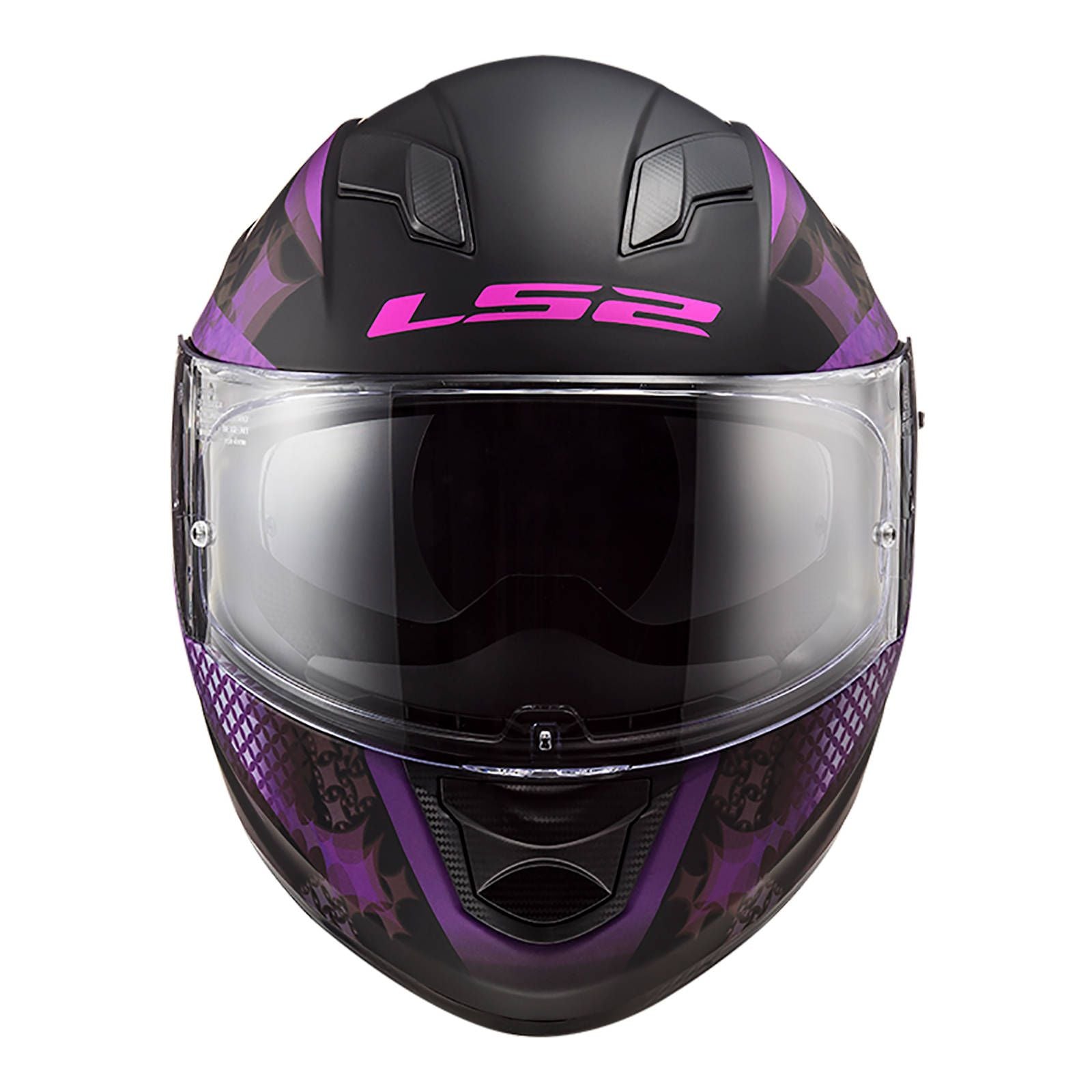 New LS2 FF320 Stream EVO Lux Helmet - Black / Pink / Purple (M) #LS2FF320LUM