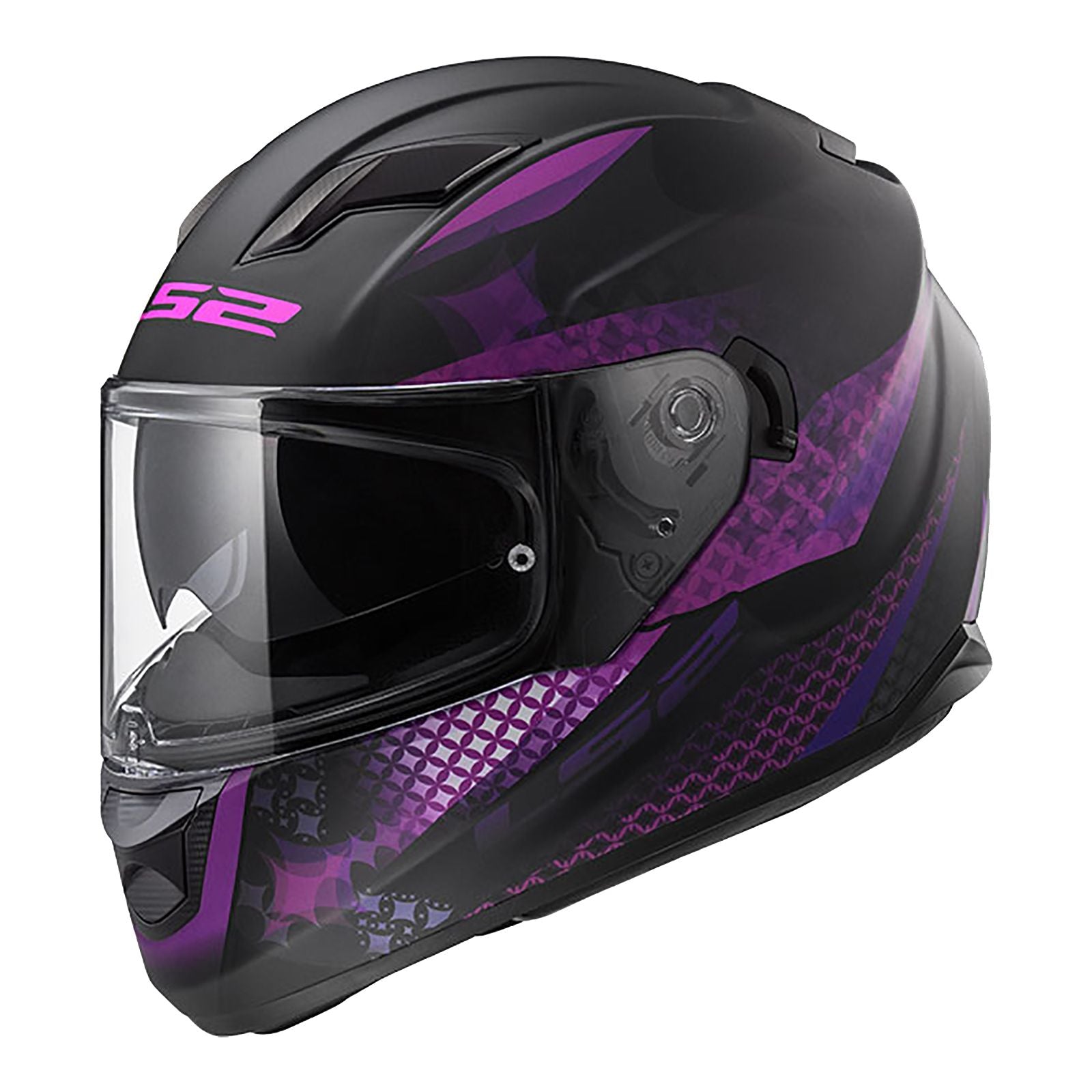 New LS2 FF320 Stream EVO Lux Helmet - Black / Pink / Purple (S) #LS2FF320LUS